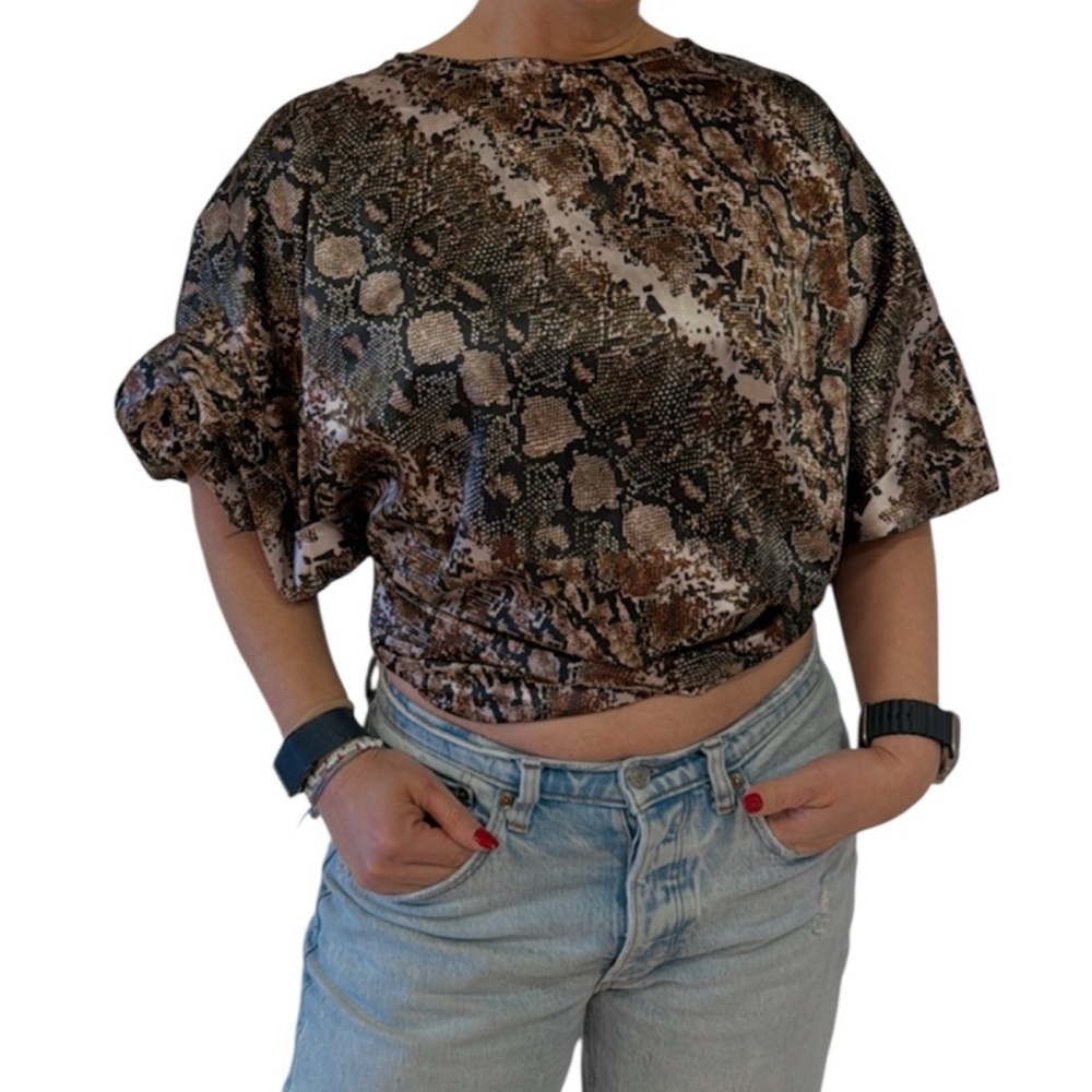 Elegant Brown Snake Print Blouse